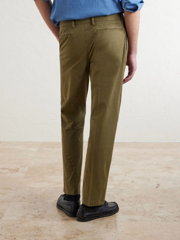 Straight-Leg Cotton-Blend Trousers - BK Straight-Leg Cotton-Blend Trousers - BK