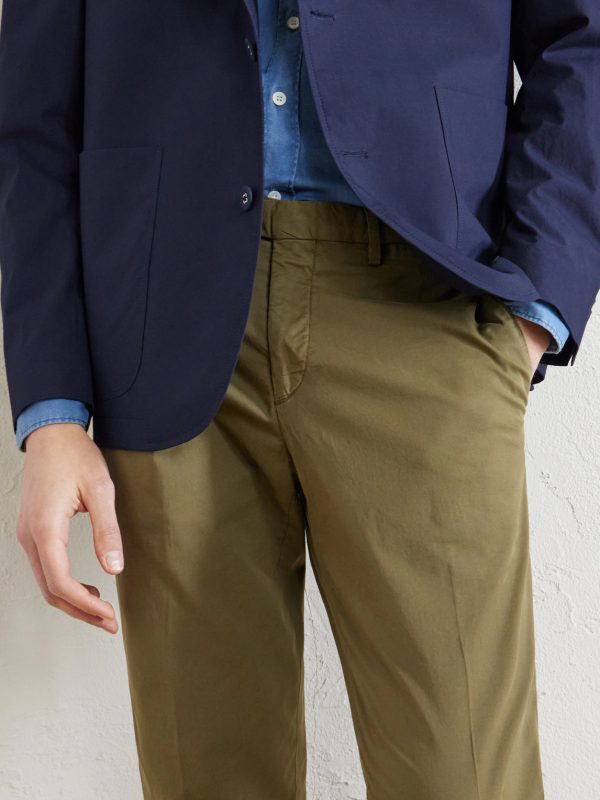 Straight-Leg Cotton-Blend Trousers - E1 Straight-Leg Cotton-Blend Trousers - E1
