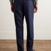 Straight-Leg Virgin Wool-Flannel Trousers - BK Straight-Leg Virgin Wool-Flannel Trousers - BK