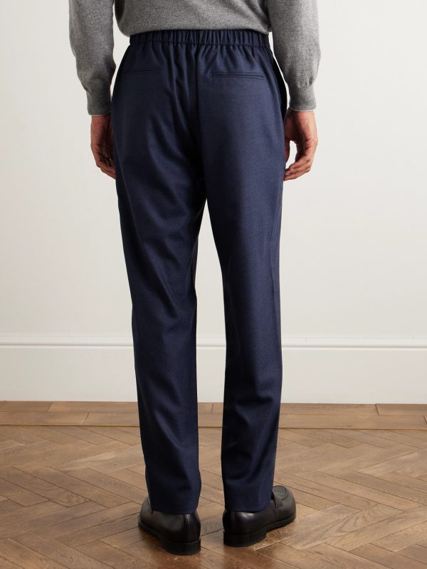 Straight-Leg Virgin Wool-Flannel Trousers - BK Straight-Leg Virgin Wool-Flannel Trousers - BK