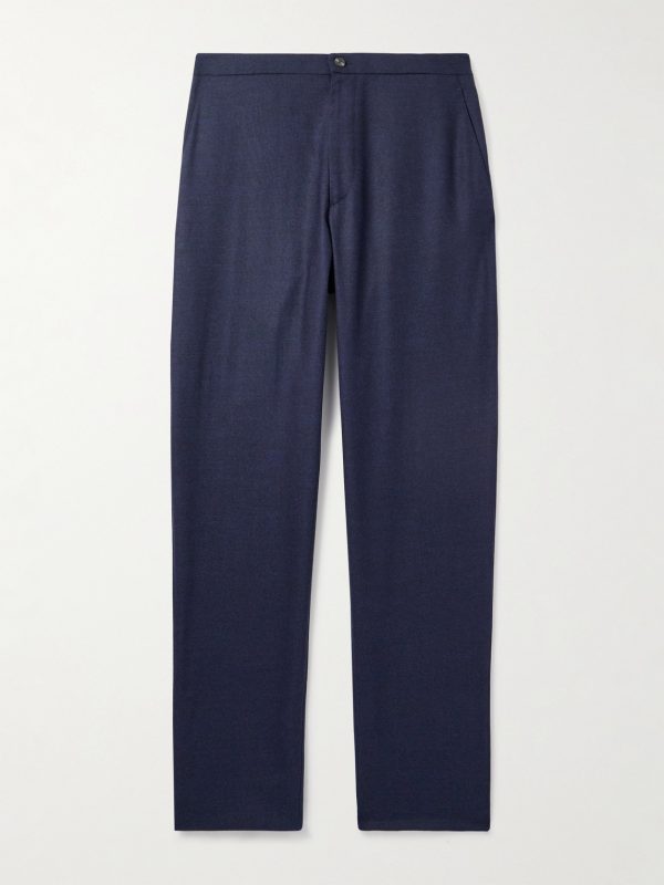 Straight-Leg Virgin Wool-Flannel Trousers Straight-Leg Virgin Wool-Flannel Trousers