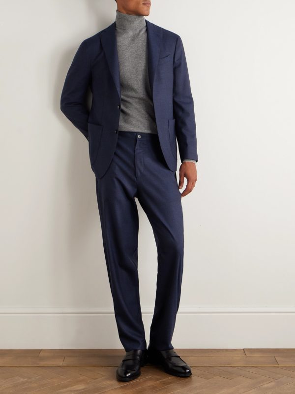Straight-Leg Virgin Wool-Flannel Trousers - OU Straight-Leg Virgin Wool-Flannel Trousers - OU