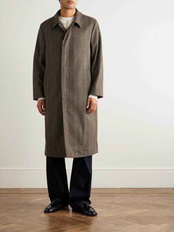 Loden Herringbone Wool-Blend Coat - FR