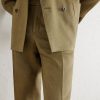 Wool and Linen-Blend Straight Leg Trousers - E1 Wool and Linen-Blend Straight Leg Trousers - E1