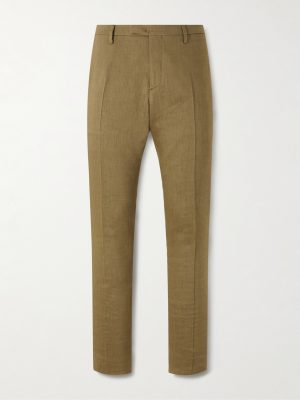 Wool and Linen-Blend Straight Leg Trousers Wool and Linen-Blend Straight Leg Trousers