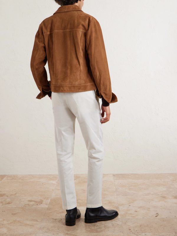 Tapered Cotton-Blend Trousers - BK