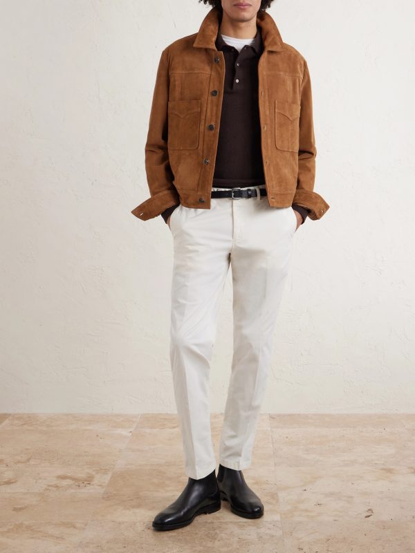 Tapered Cotton-Blend Trousers - OU