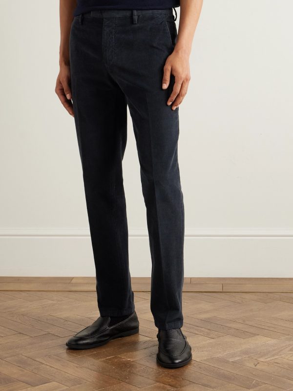 Straight-Leg Garment-Dyed Cotton-Blend Corduroy Trousers - FR Straight-Leg Garment-Dyed Cotton-Blend Corduroy Trousers - FR