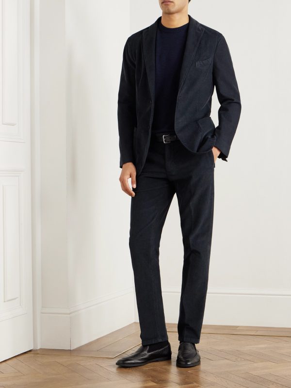 Straight-Leg Garment-Dyed Cotton-Blend Corduroy Trousers - OU Straight-Leg Garment-Dyed Cotton-Blend Corduroy Trousers - OU