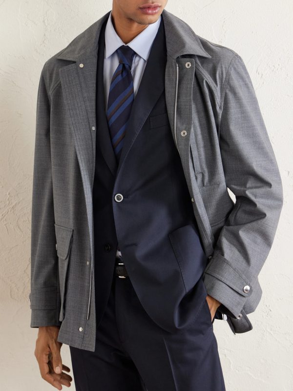 Lyocell and Cotton-Blend Twill Suit Jacket - E2