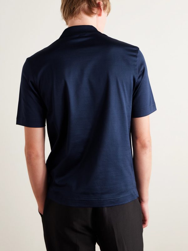 Slim-Fit Cotton Polo Shirt - BK Slim-Fit Cotton Polo Shirt - BK