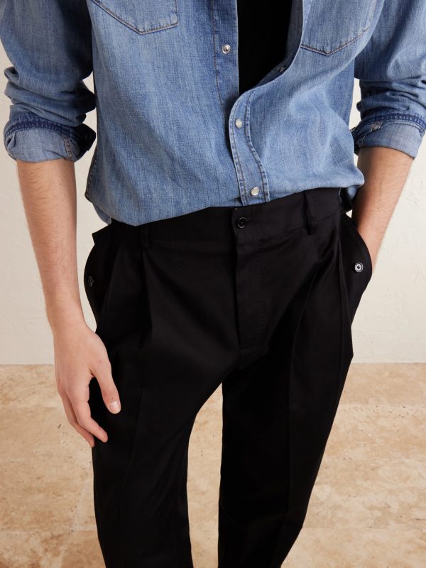 Pleated Cotton Trousers - CU Pleated Cotton Trousers - CU