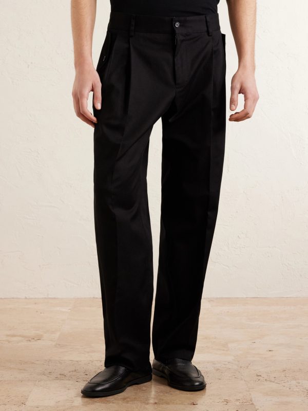 Pleated Cotton Trousers - FR Pleated Cotton Trousers - FR