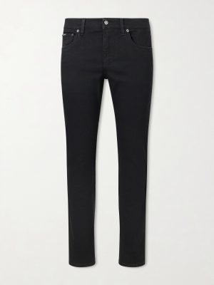 Slim-Fit Straight-Leg Logo-Appliquéd Jeans
