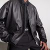 Padded Full-Grain Leather Bomber Jacket - CU Padded Full-Grain Leather Bomber Jacket - CU
