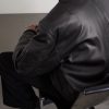 Padded Full-Grain Leather Bomber Jacket - E1 Padded Full-Grain Leather Bomber Jacket - E1
