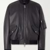 Padded Full-Grain Leather Bomber Jacket Padded Full-Grain Leather Bomber Jacket
