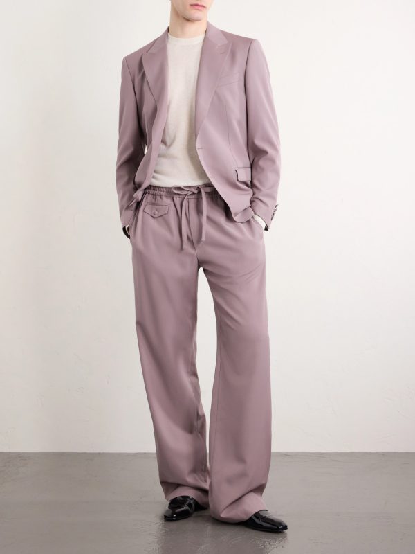 Straight-Leg Virgin Wool Drawstring Suit Trousers - OU Straight-Leg Virgin Wool Drawstring Suit Trousers - OU