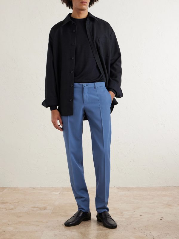 Slim-Fit Straight-Leg Wool Suit Trousers - OU Slim-Fit Straight-Leg Wool Suit Trousers - OU