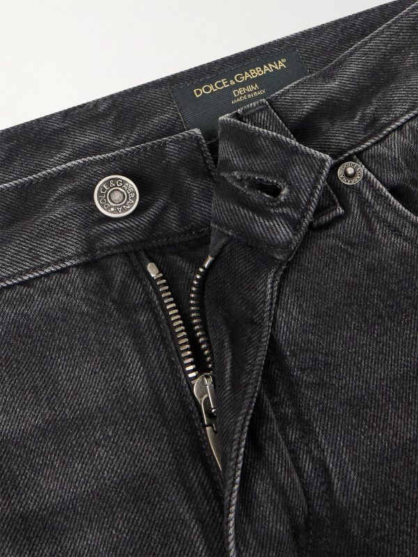 Straight-Leg Logo-Appliquéd Jeans - E1 Straight-Leg Logo-Appliquéd Jeans - E1