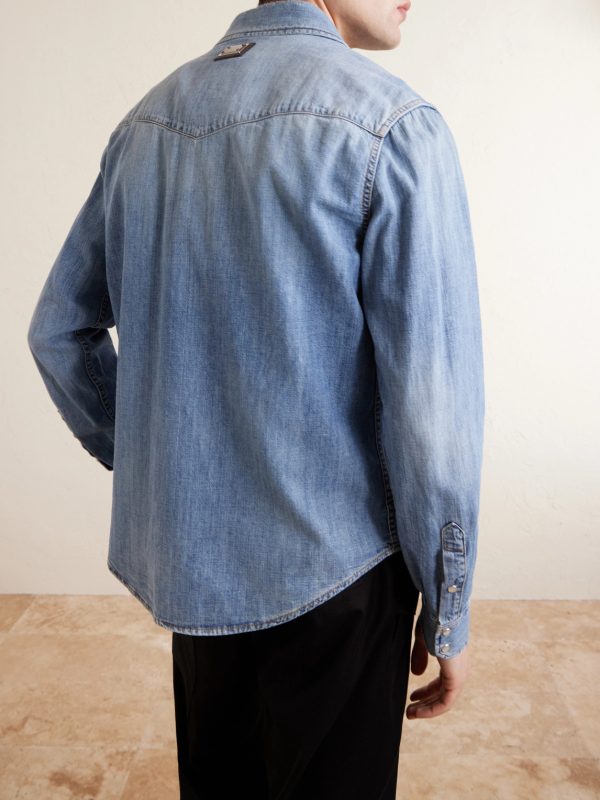 Distressed Cotton Shirt - BK Distressed Cotton Shirt - BK
