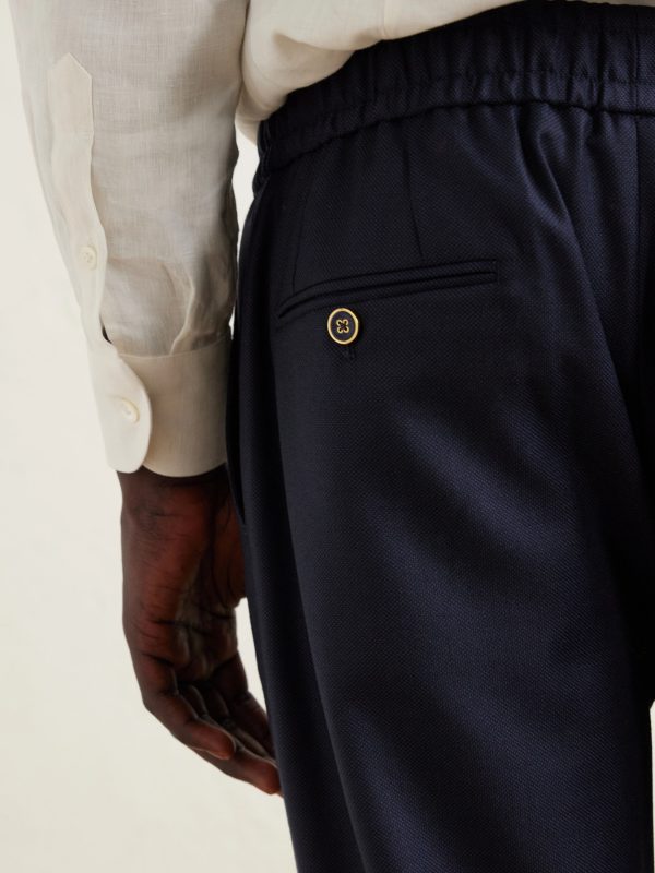 Straight-Leg Virgin Wool Drawstring Trousers - CU Straight-Leg Virgin Wool Drawstring Trousers - CU