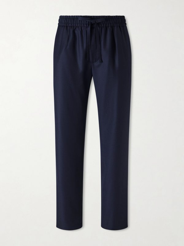 Straight-Leg Virgin Wool Drawstring Trousers Straight-Leg Virgin Wool Drawstring Trousers