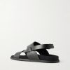 Buckled Leather Sandals - BK