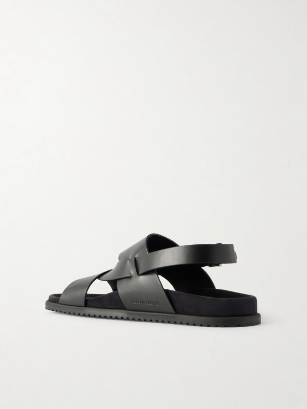 Buckled Leather Sandals - BK