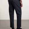 Straight-Leg Cotton-Blend Seersucker Trousers - BK Straight-Leg Cotton-Blend Seersucker Trousers - BK