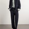 Straight-Leg Cotton-Blend Seersucker Trousers - OU Straight-Leg Cotton-Blend Seersucker Trousers - OU