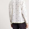 Blackberry Patch Camp-Collar Embroidered Linen Shirt - BK Blackberry Patch Camp-Collar Embroidered Linen Shirt - BK