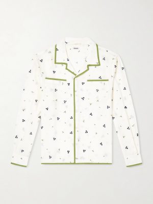 Blackberry Patch Camp-Collar Embroidered Linen Shirt Blackberry Patch Camp-Collar Embroidered Linen Shirt