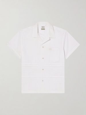 Chamomile Camp-Collar Logo-Embroidered Cotton-Poplin Shirt