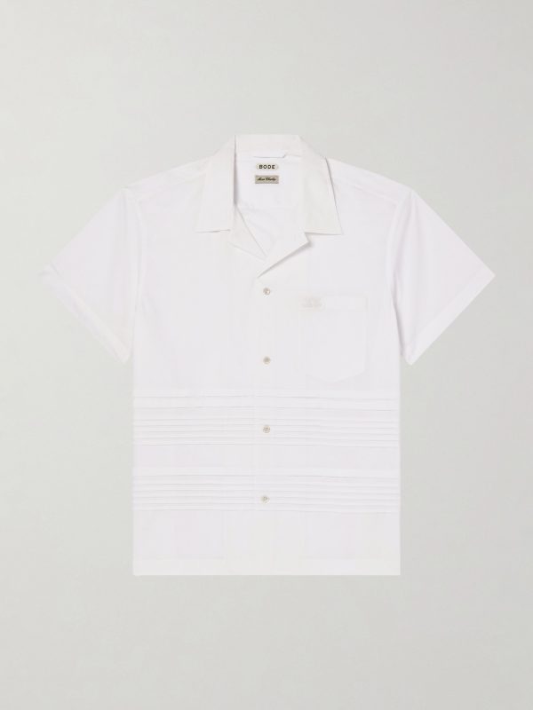 Chamomile Camp-Collar Logo-Embroidered Cotton-Poplin Shirt Chamomile Camp-Collar Logo-Embroidered Cotton-Poplin Shirt