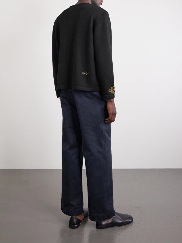 Bannister Appliquéd Virgin Wool Cardigan - BK
