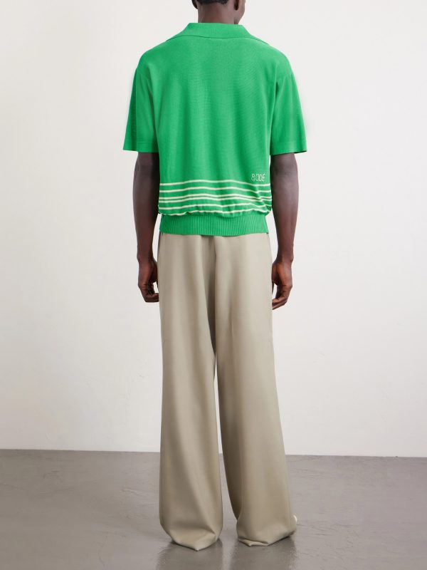 Bentgrass Striped Cotton Polo Shirt - BK