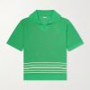 Bentgrass Striped Cotton Polo Shirt