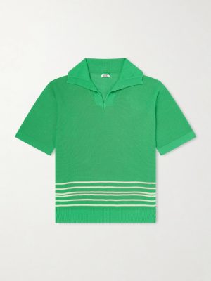 Bentgrass Striped Cotton Polo Shirt Bentgrass Striped Cotton Polo Shirt