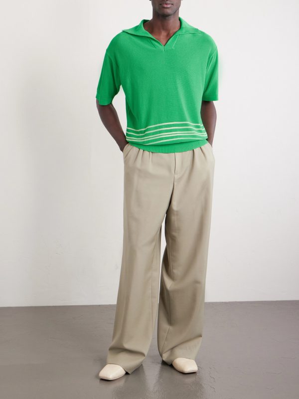 Bentgrass Striped Cotton Polo Shirt - OU