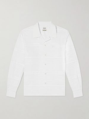 Chamomile Camp-Collar Logo-Embroidered Cotton-Poplin Shirt