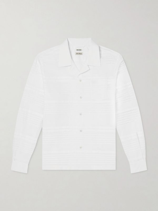 Chamomile Camp-Collar Logo-Embroidered Cotton-Poplin Shirt Chamomile Camp-Collar Logo-Embroidered Cotton-Poplin Shirt