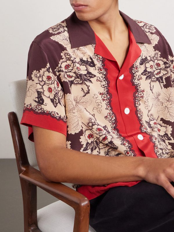 Storybook Camp-Collar Printed Silk Shirt - CU Storybook Camp-Collar Printed Silk Shirt - CU