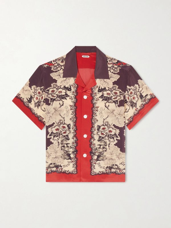 Storybook Camp-Collar Printed Silk Shirt Storybook Camp-Collar Printed Silk Shirt
