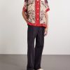 Storybook Camp-Collar Printed Silk Shirt - OU Storybook Camp-Collar Printed Silk Shirt - OU