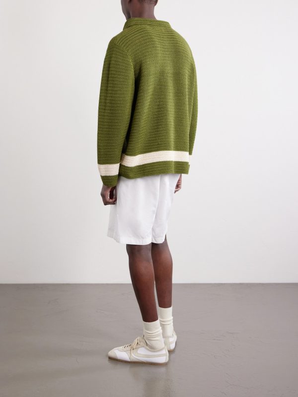 Marsh Striped Crocheted Cotton Shirt - BK Marsh Striped Crocheted Cotton Shirt - BK