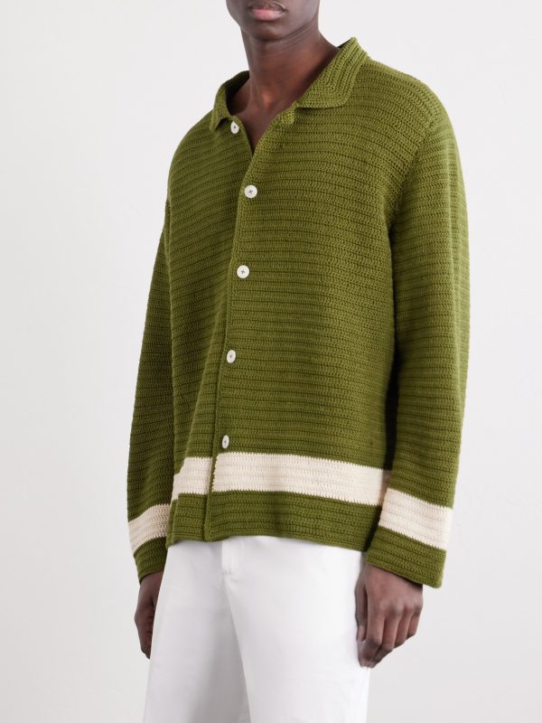 Marsh Striped Crocheted Cotton Shirt - FR Marsh Striped Crocheted Cotton Shirt - FR