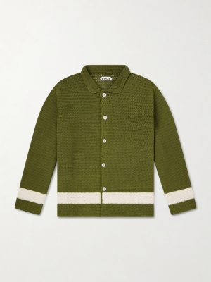 Marsh Striped Crocheted Cotton Shirt Marsh Striped Crocheted Cotton Shirt
