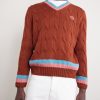 Logo-Embroidered Cable-Knit Cotton Sweater - FR Logo-Embroidered Cable-Knit Cotton Sweater - FR