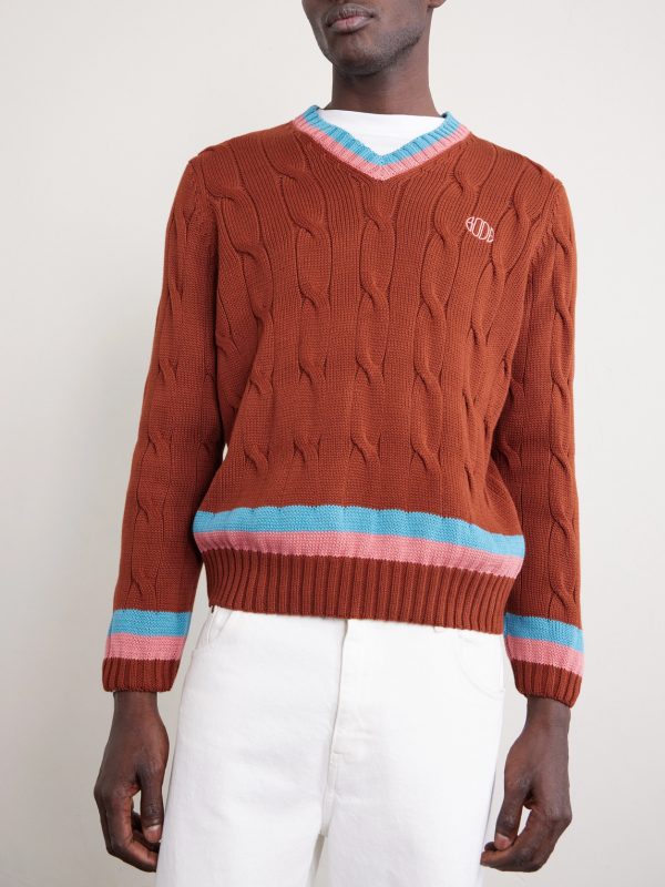 Logo-Embroidered Cable-Knit Cotton Sweater - FR Logo-Embroidered Cable-Knit Cotton Sweater - FR